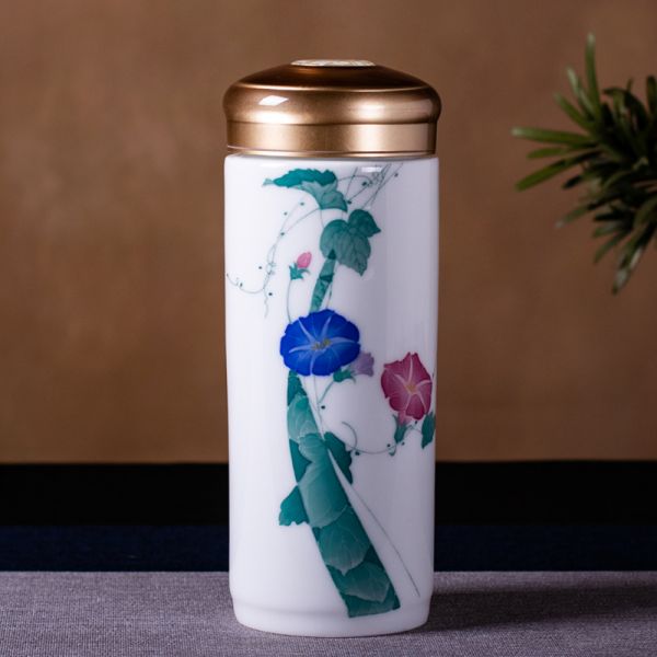 牵牛花全瓷保温杯/件