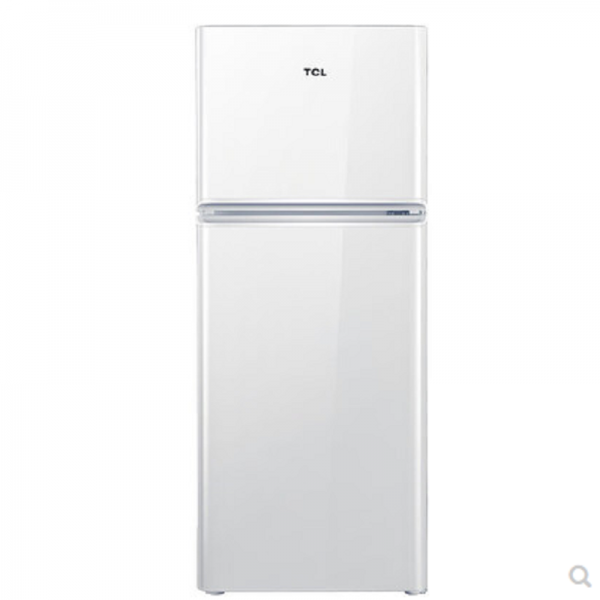 TCL 120升小型双门电冰箱 LED照明 迷你 节能 静音小冰箱BCD-120C珍珠白