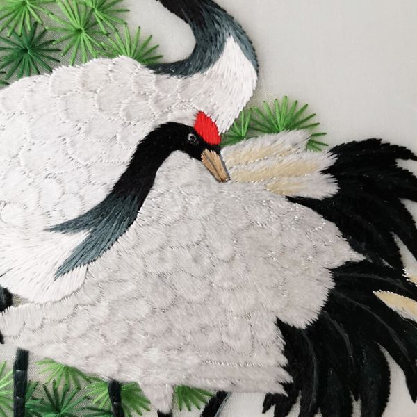 双面绣松鹤延年 （半圆龙头款）/件