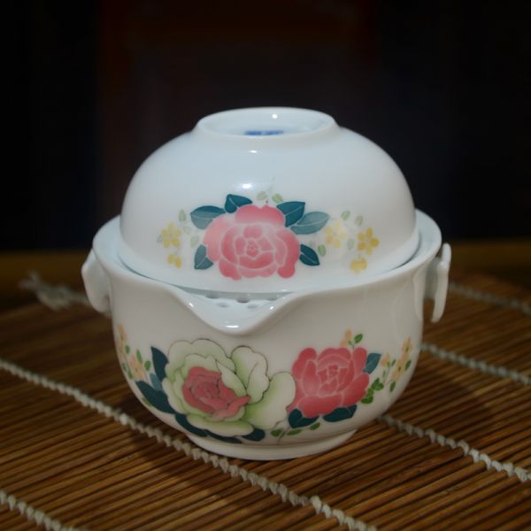 月季花旅行茶具/套