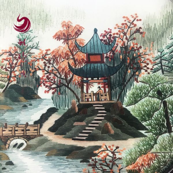 双面绣爱晚亭 （半圆龙头款）/件