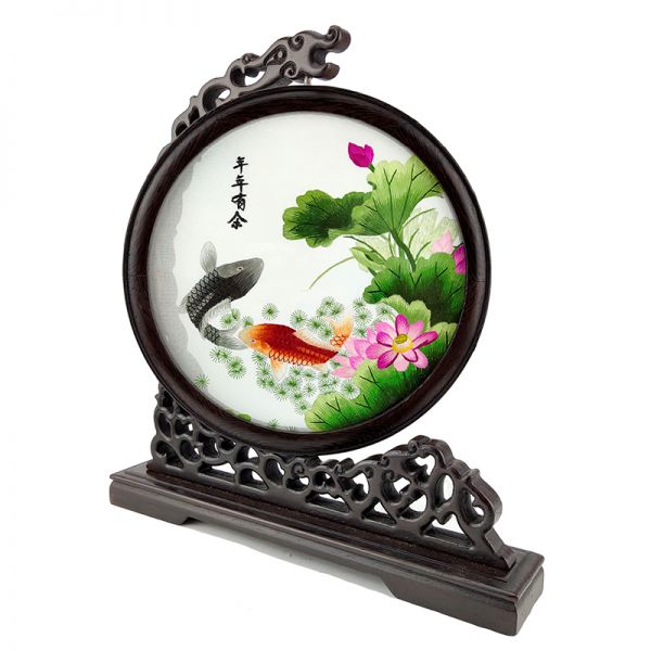 双面绣年年有余（半圆龙头款）/件