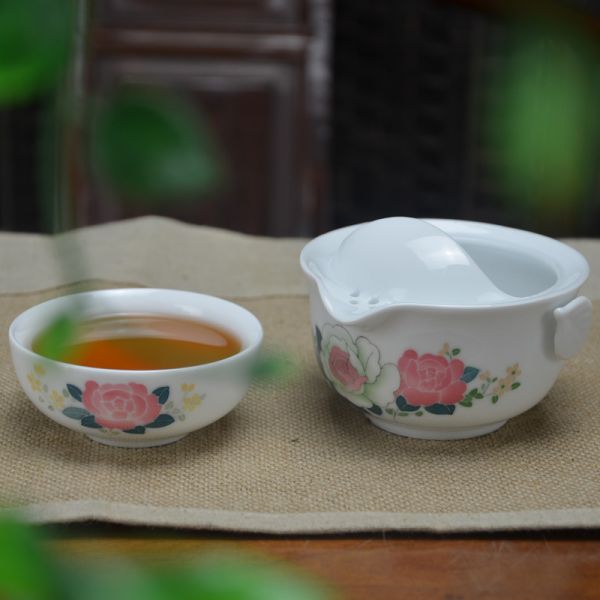 月季花旅行茶具/套
